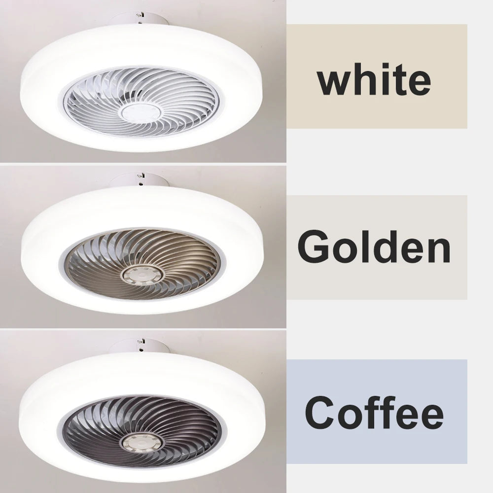 Smart Ceiling Fan with Lights – Silent 52cm Ventilator Lamp with Remote Control & Invisible Blades